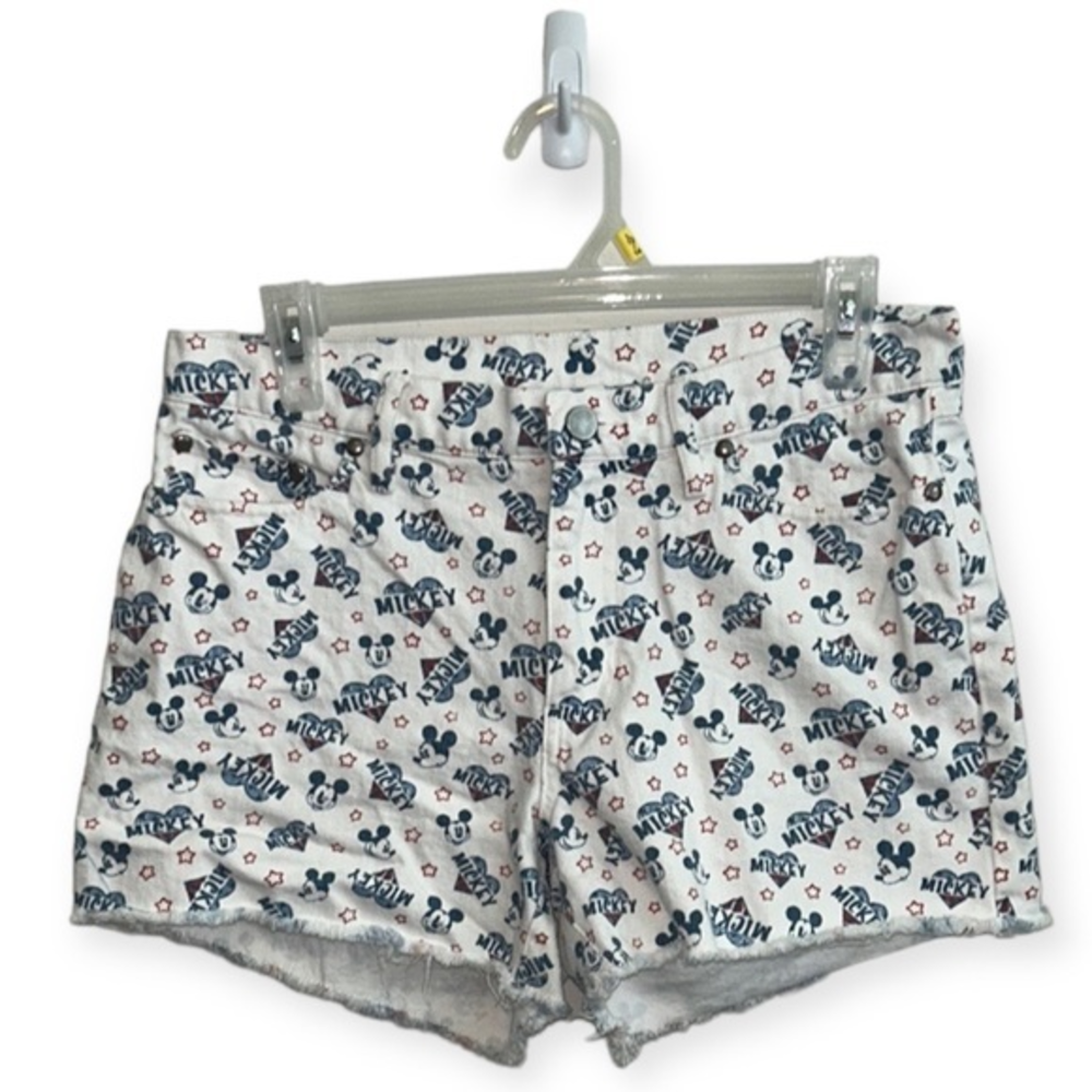 Disney boutique womens denim high waisted Mickey shorts‎ size 8